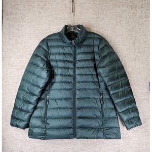 32 Degrees Heat Down Puffer Jacket Womens XL Green Lightweight *Missing Hood